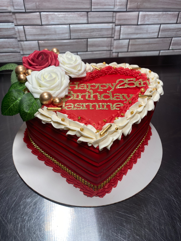 Shop for Fresh Red Velvet Heart Shape Cake online - Valsad