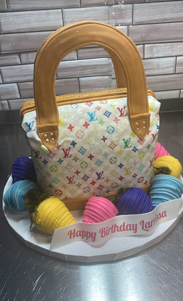 Purse with Money Sculptured Cake – Tiffany's Bakery